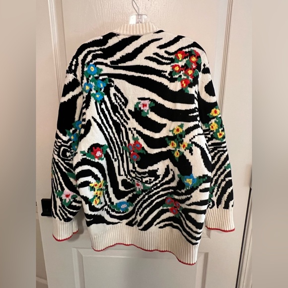 Philosophy di Lorenzo Serafini Wool Zebra Floral Sweater Size 40 - Picture 3 of 8